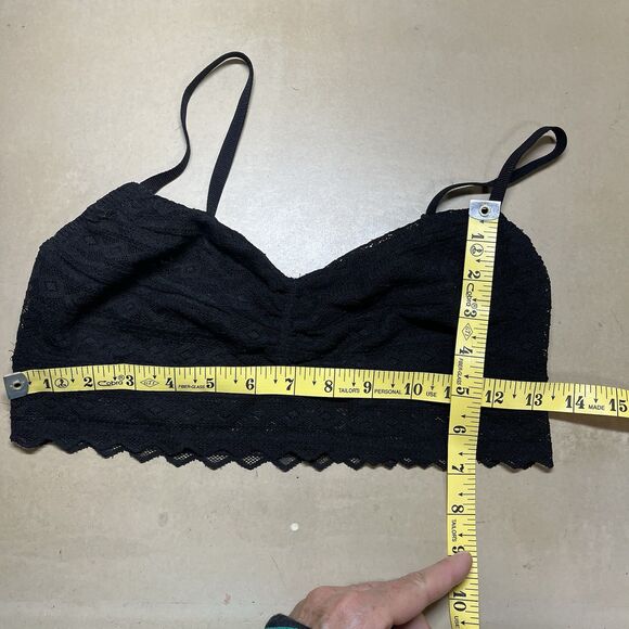 Pink Victorias Secret Lace Bralette Size M Semi Sheer Lingerie Pullover Black - Picture 10 of 12